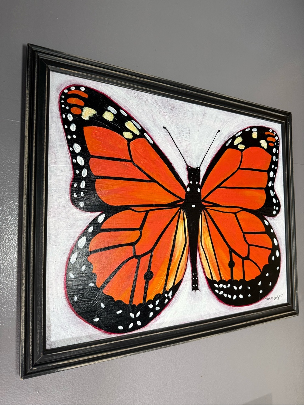 “Rebel Monarch” Original Butterfly Painting, 16 × 20 in. Framed